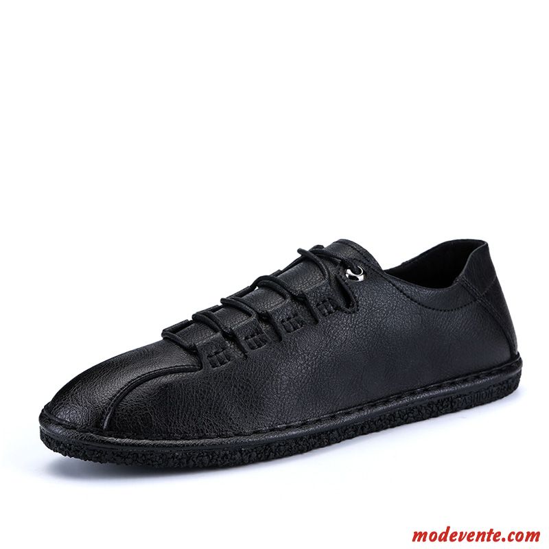 Chaussures De Ville Homme Tous Les Assortis Été Chaussures En Cuir Tendance Angleterre Mocassin Noir