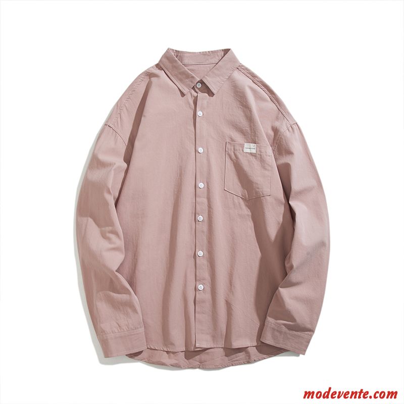 Chemise Homme Décontractée Longues Tendance Une Veste Printemps Pure Rose