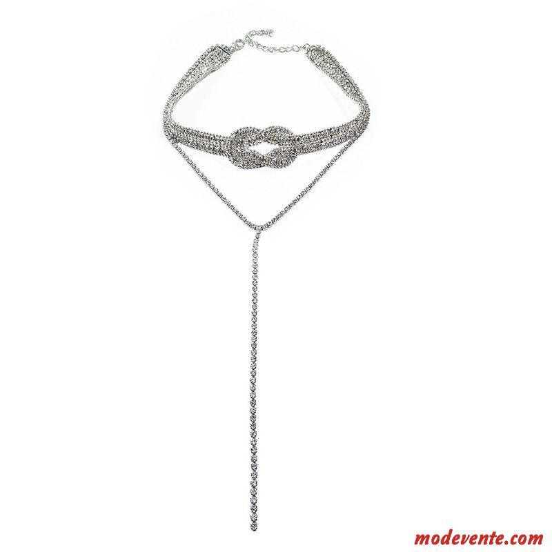 Collier Femme Accessoires Pierres De Strass Personnalité Court Paragraphe