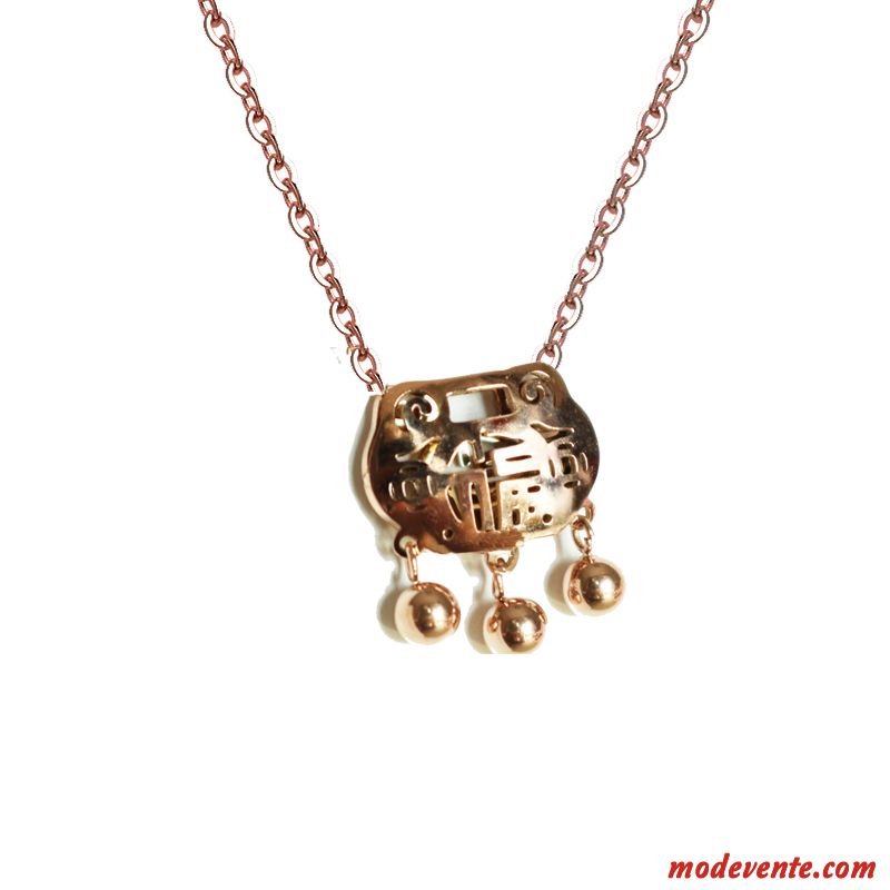 Collier Femme Longue Le Nouveau Atmosphère Rose Or