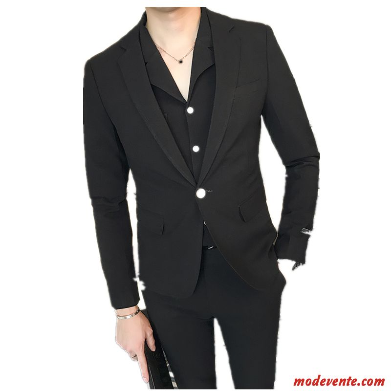 Costume Homme Mode Britanique Tendance Printemps Décontractée Personnalité Noir