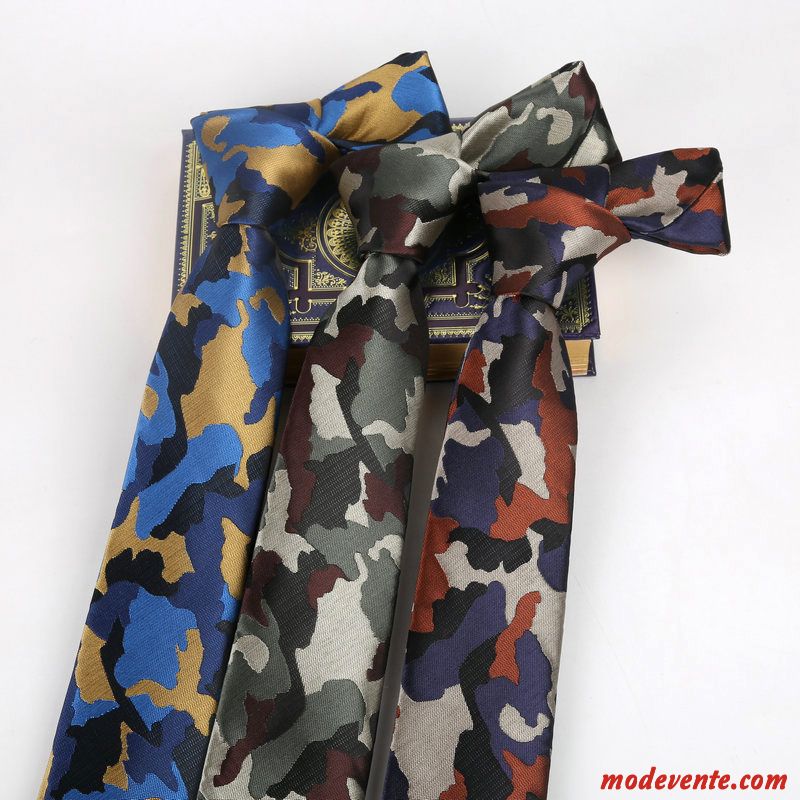 Cravate Homme 6cm Étroit Petit Meilleur Homme Tendance Camouflage Coloré