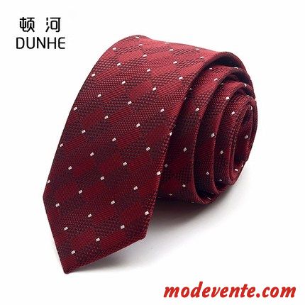 Cravate Homme Britanique Mode Loisir Femme Étroit Plaid Bordeaux Bleu Noir