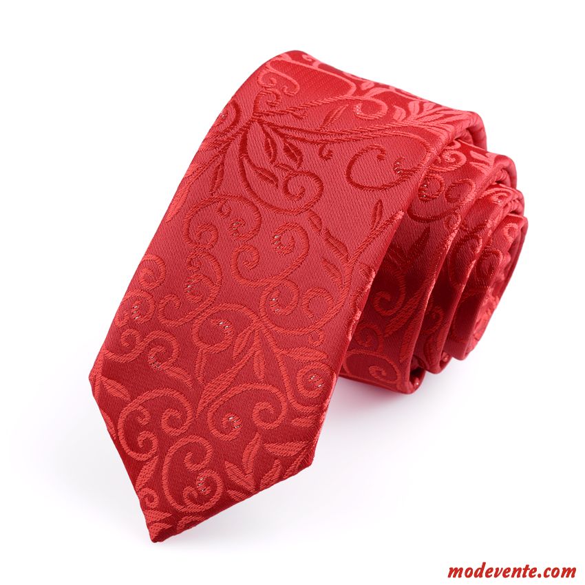 Cravate Homme Entreprise Vêtements De Cérémonie 5cm Spécial Marier Loisir Pure Rouge