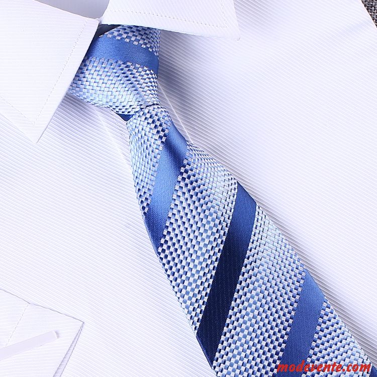 Cravate Homme Groupe Entreprise Vêtements De Cérémonie Paresseux Carrière Fermeture Éclair Bleu Clair Argent