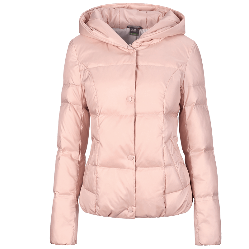 Doudoune Femme Doux Court Capuche Hiver Lumière Manteau Rouge Rose