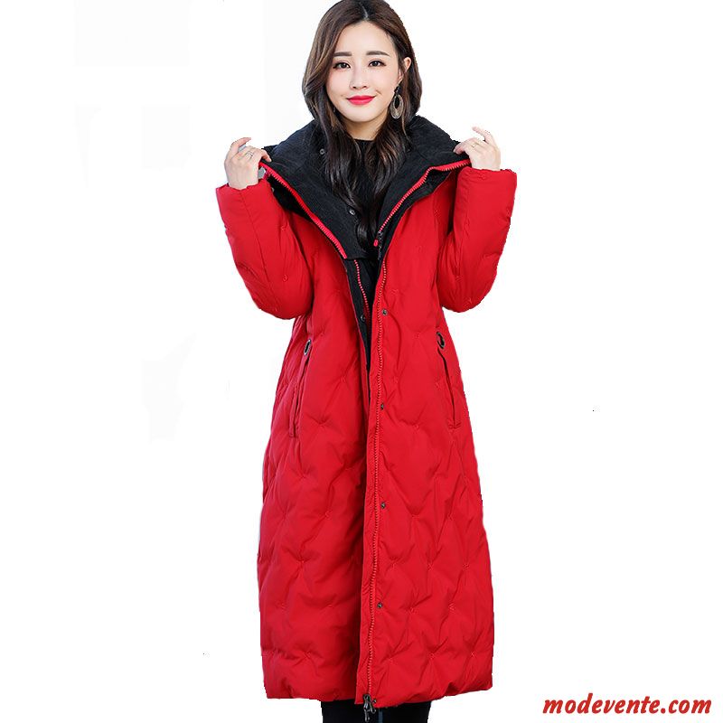 Doudoune Femme Grande Taille Veste En Coton Hiver Manteau Graisse Baggy Rouge