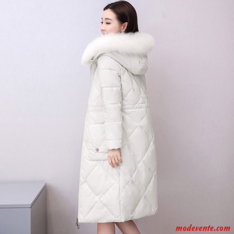 Doudoune Femme Vêtements Matelassé Longue Vêtements D'hiver Renard Manteau Matelassée Blanc