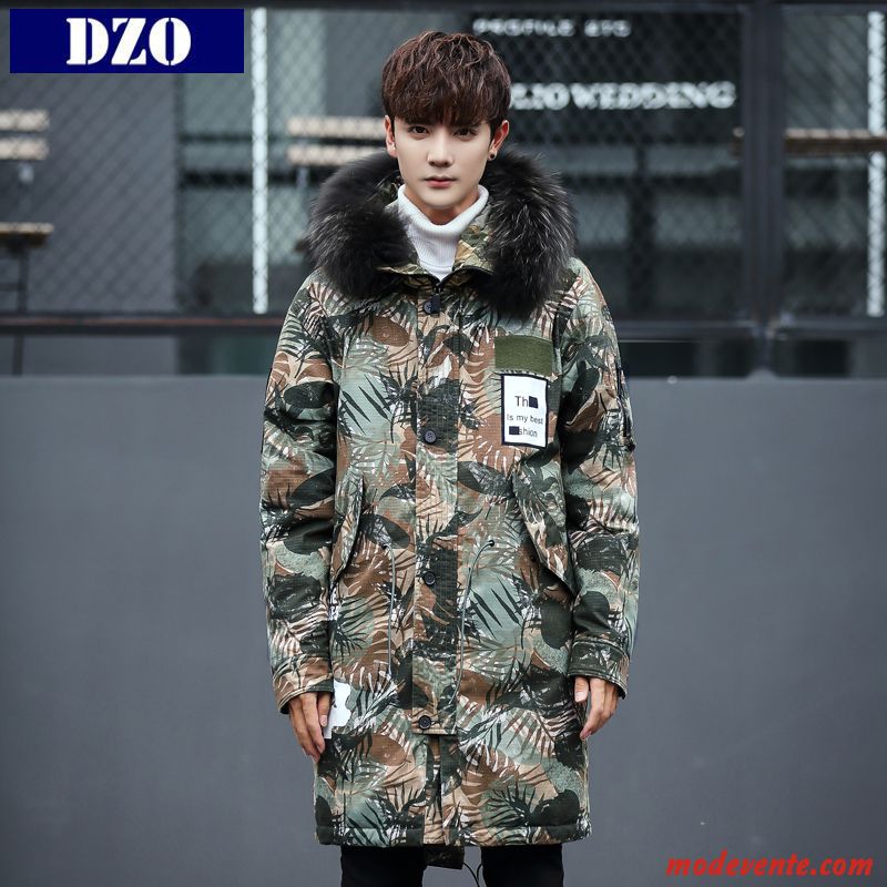 Doudoune Homme Vêtements D'hiver Capuche Tendance Camouflage Étudiant Épaissir