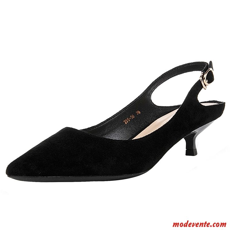 Escarpins Femme Pointe Pointue Minces Derbies Noir