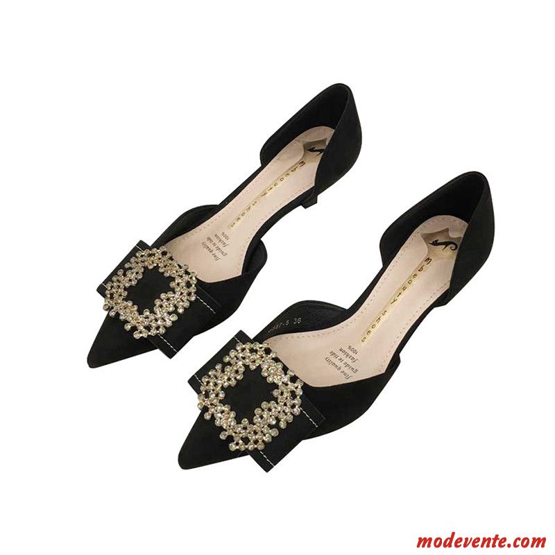 Escarpins Femme Tous Les Assortis Pointe Pointue Minces Printemps Talon Moyen Derbies Noir Clair