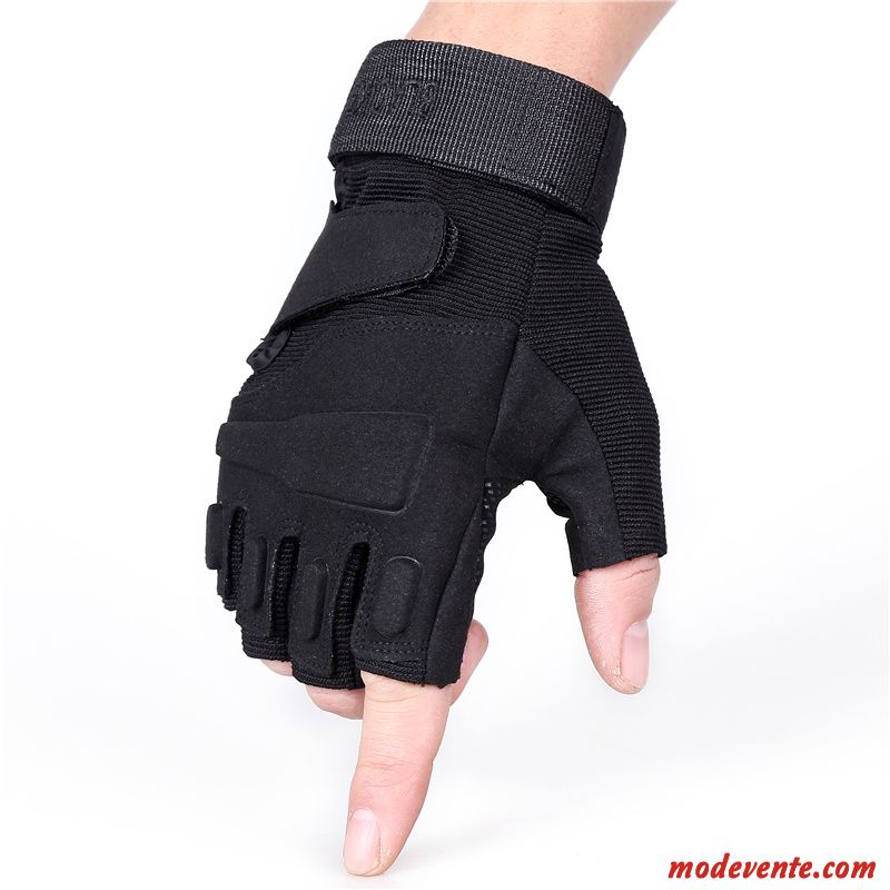 Gants Homme Aptitude Combat Forces Spéciales Demi-doigt Tactique De Plein Air Noir