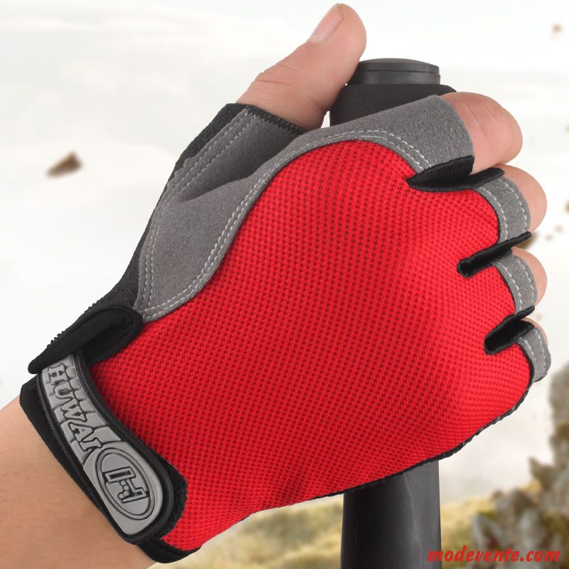 Gants Homme De Plein Air Escalade Antidérapant Aptitude Vélo Printemps Rouge