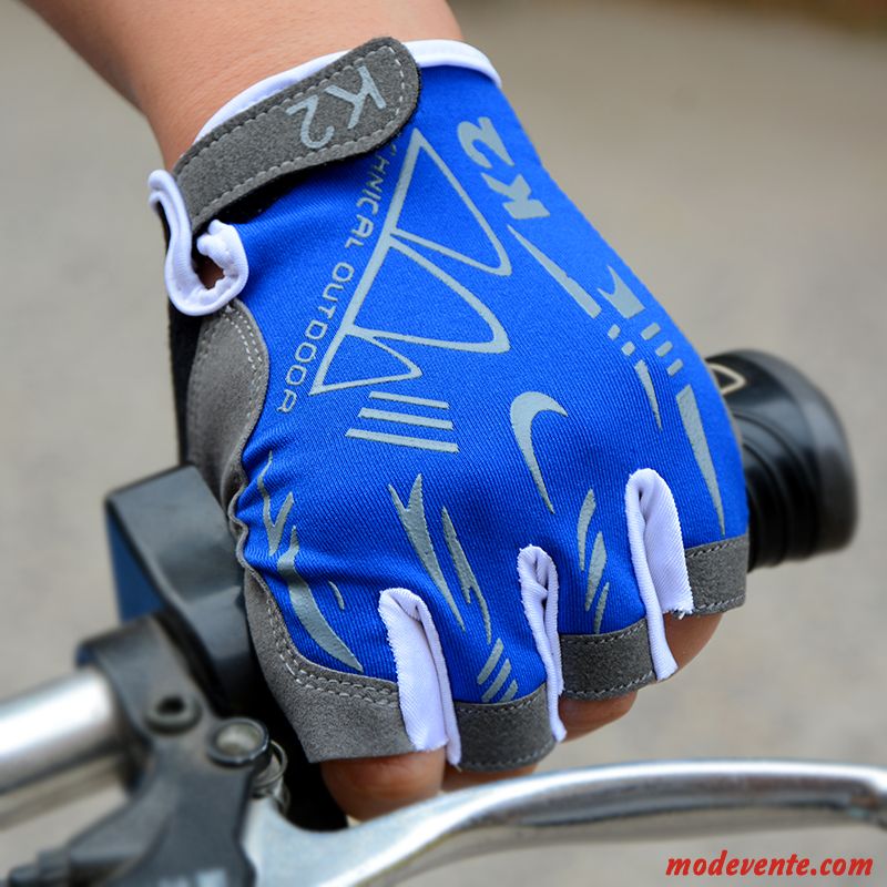 Gants Homme Femme Exercice Été Vélo Antidérapant Aptitude Bleu