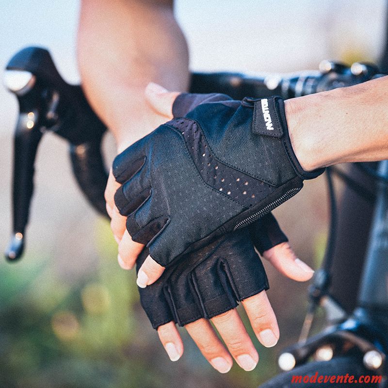 Gants Homme Général Été Vélo Demi-doigt Femme Balade Noir