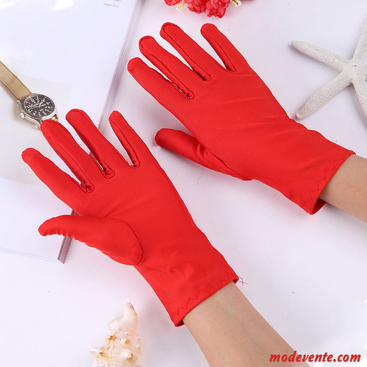 Gants Homme Élasticité Été Balade Conduire Femme Section Mince Blanc Noir Rouge