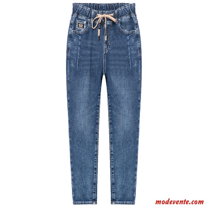 Jeans Femme Baggy Jambe Droite Printemps Pantalon Grande Taille L'automne Bleu Marin
