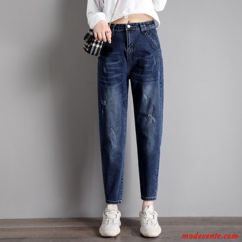 Jeans Femme Harlan Extensible Baggy L'automne Mince Printemps Bleu Marin Bleu Foncé