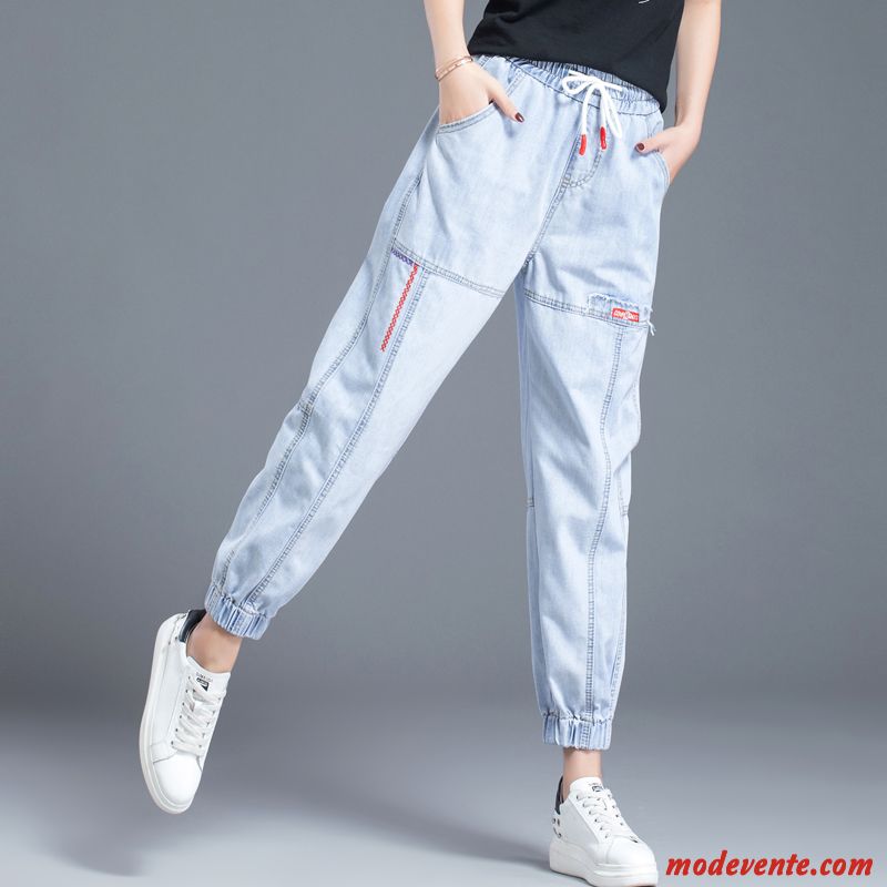 Jeans Femme Légère Décontractée Dame Baggy Été Harlan Bleu