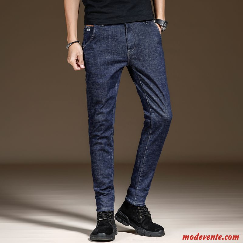 Jeans Homme Baggy Pantalon Légère Marque De Tendance Extensible Décontractée Bleu