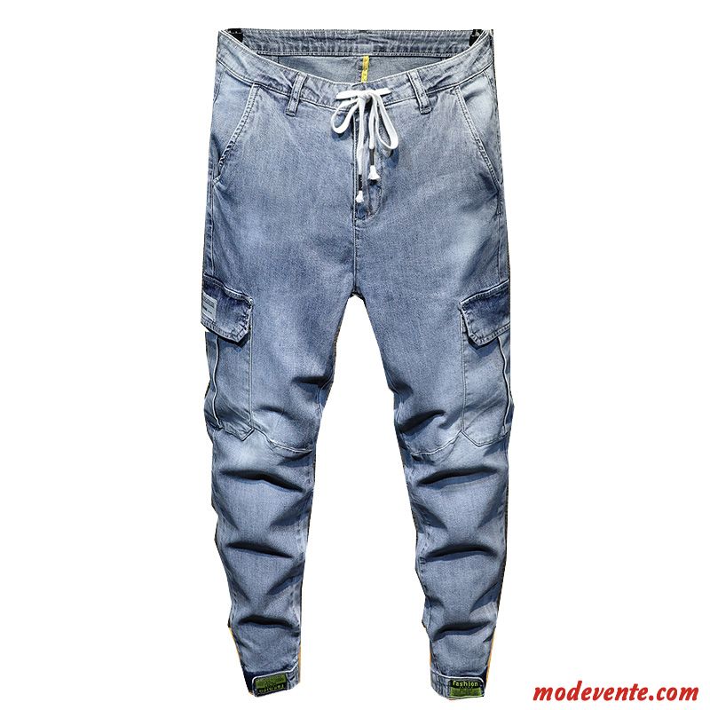 Jeans Homme Cargo Pantalons Été Printemps Tendance Harlan Bleu Clair