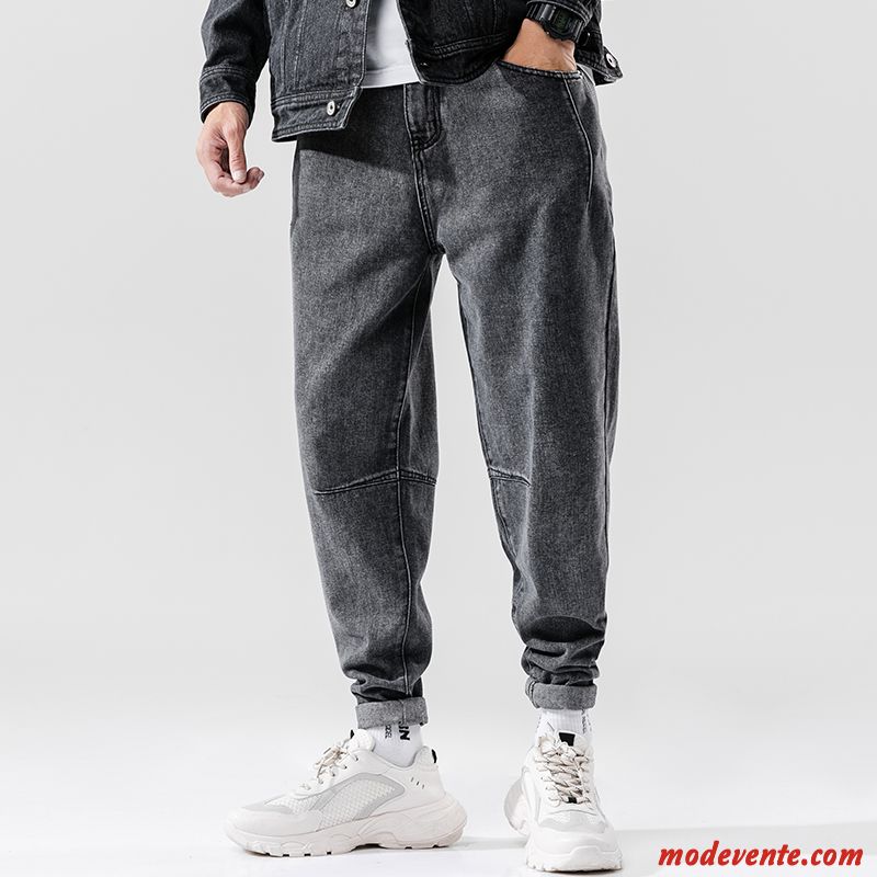 Jeans Homme Maigre Extensible Tendance Pantalons Baggy Noir Gris