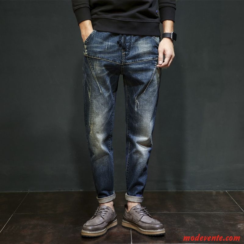 Jeans Homme Tendance Harlan Décontractée Rétro L'automne Grande Taille Bleu