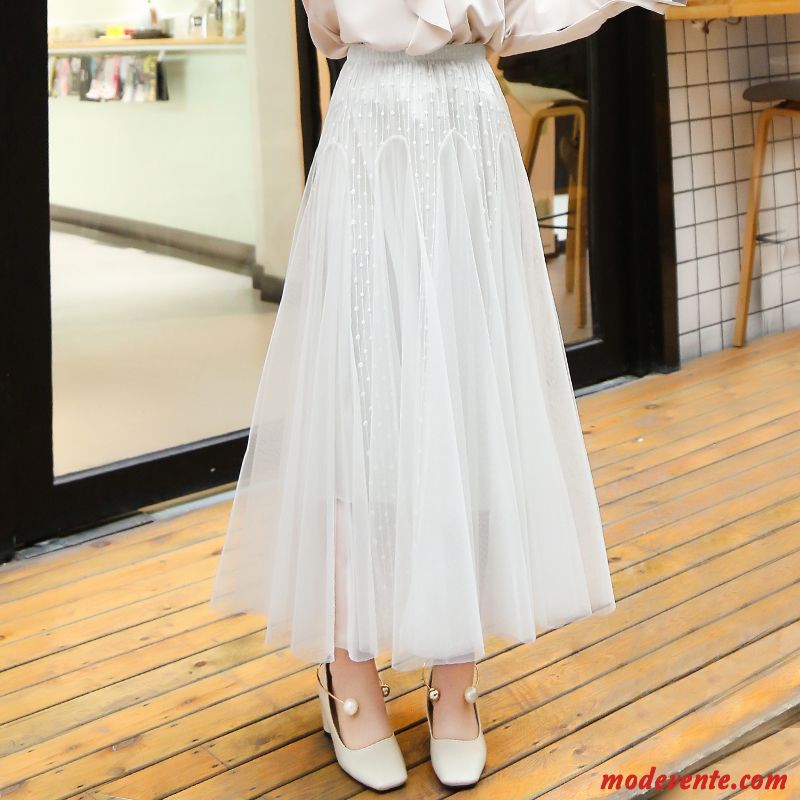 Jupe Femme Longue L'automne Hiver Robe Demi-jupe Fil Blanc