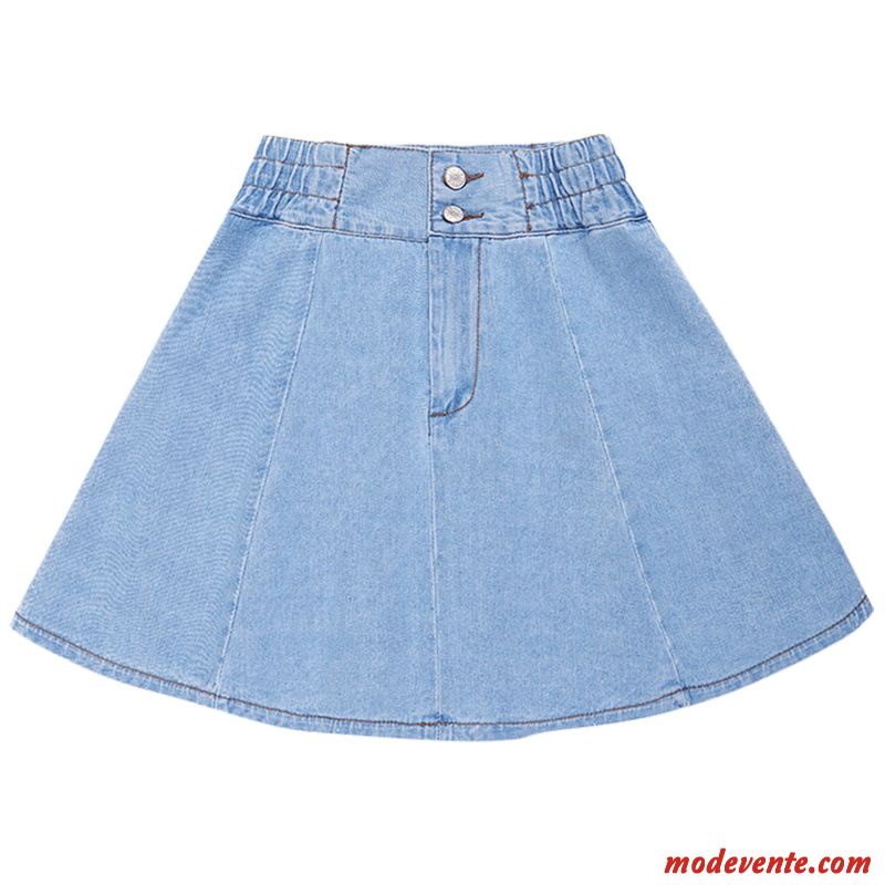 Jupe Femme Été Denim Printemps Élastique Baggy Jupe Courtes Bleu Clair