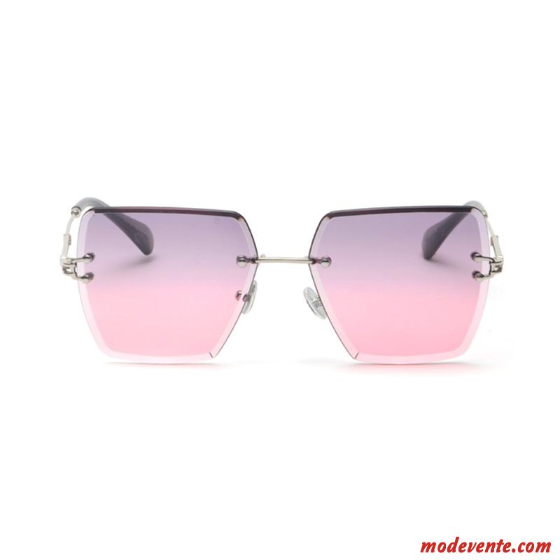 Lunettes De Soleil Femme Dégradé Carré Visage Rond Bleu Violet Rose Or Gris