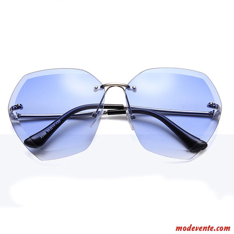 Lunettes De Soleil Femme Le Nouveau Tendance Mince Visage Rond Bleu Violet