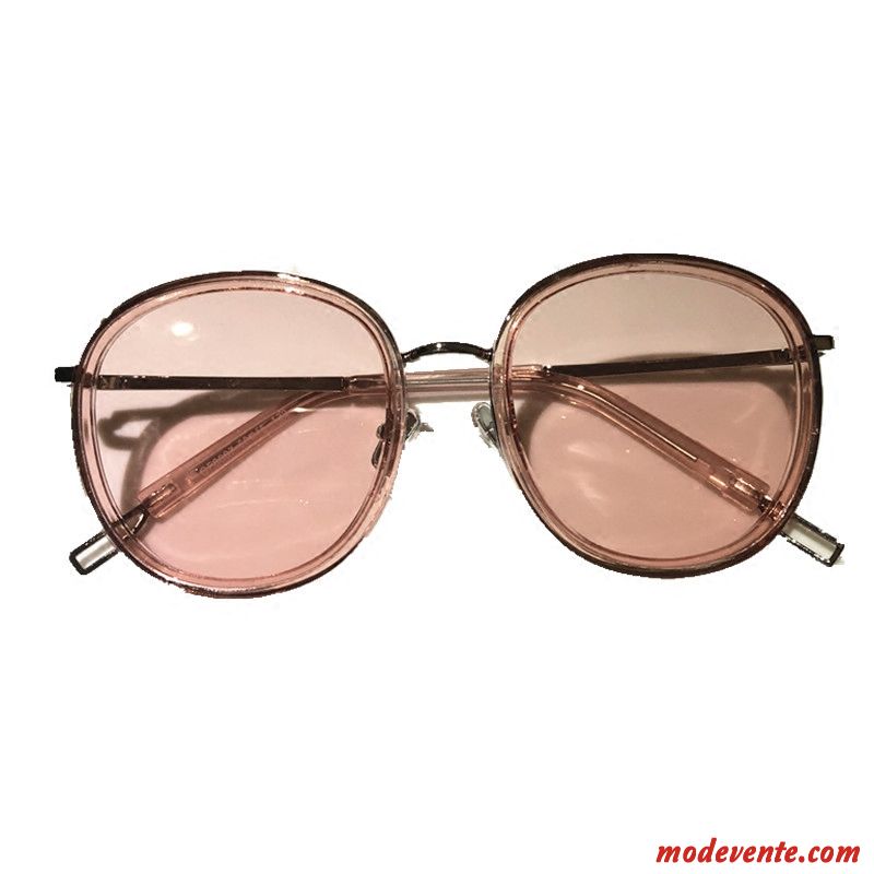 Lunettes De Soleil Femme Réseau Le Nouveau Rond Tendance Rouge Rose