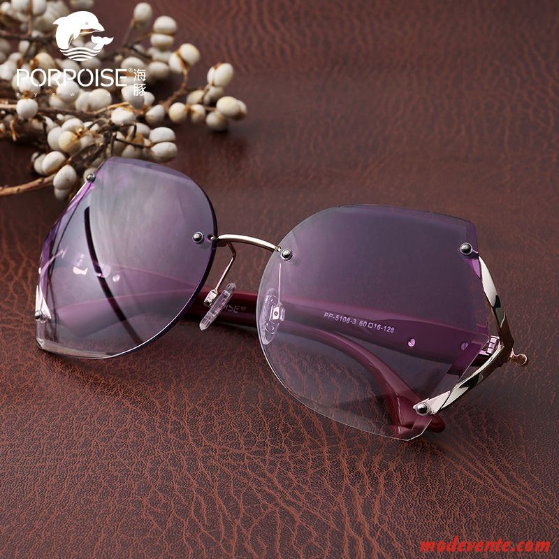 Lunettes De Soleil Femme Rétro Tendance Réseau Tir De Rue Le Nouveau Dégradé Rouge Violet