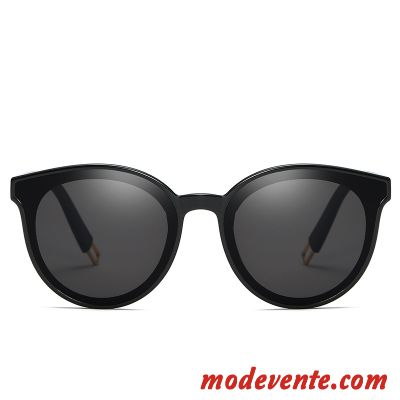 Lunettes De Soleil Femme Tissu Réseau Tendance Visage Rond Le Nouveau Célébrité Noir Rouge