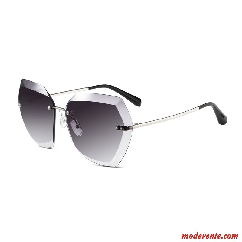 Lunettes De Soleil Femme Transparent Réseau Tendance Visage Rond Rétro Célébrité Rouge Argent Gris