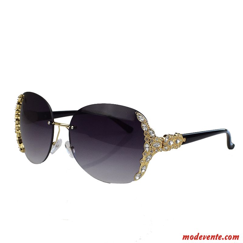 Lunettes De Soleil Femme Visage Rond Tendance Longue Diamant Célébrité Simple Violet Foncé