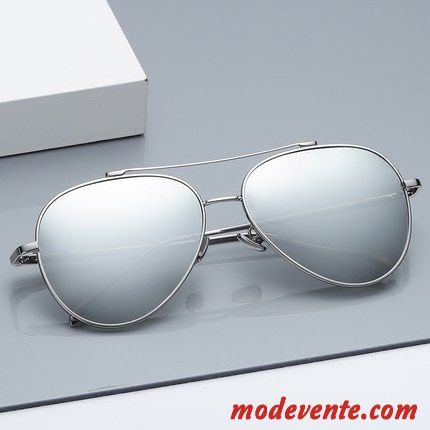 Lunettes De Soleil Homme Conduire Rétro Aviateur Femme Tendance Argent