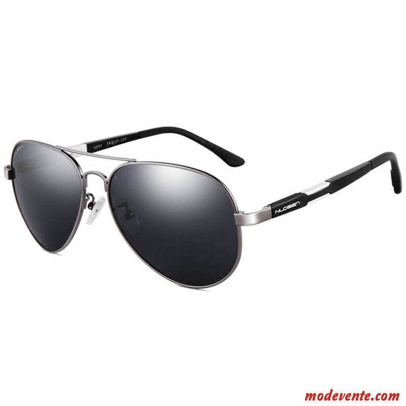 Lunettes De Soleil Homme Confortable Conduire Personnalité Le Nouveau Tendance Magnésium D'aluminium Noir Argent Gris