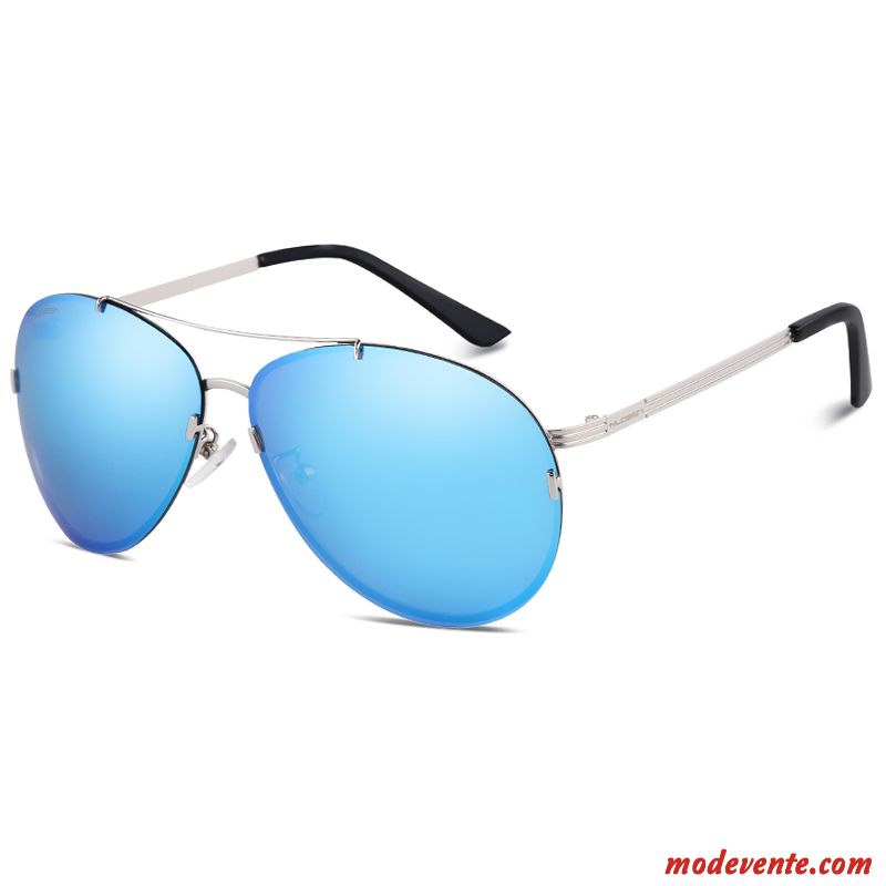 Lunettes De Soleil Homme Couleur Gros Le Nouveau Conduire Femme Aviateur Bleu Argent