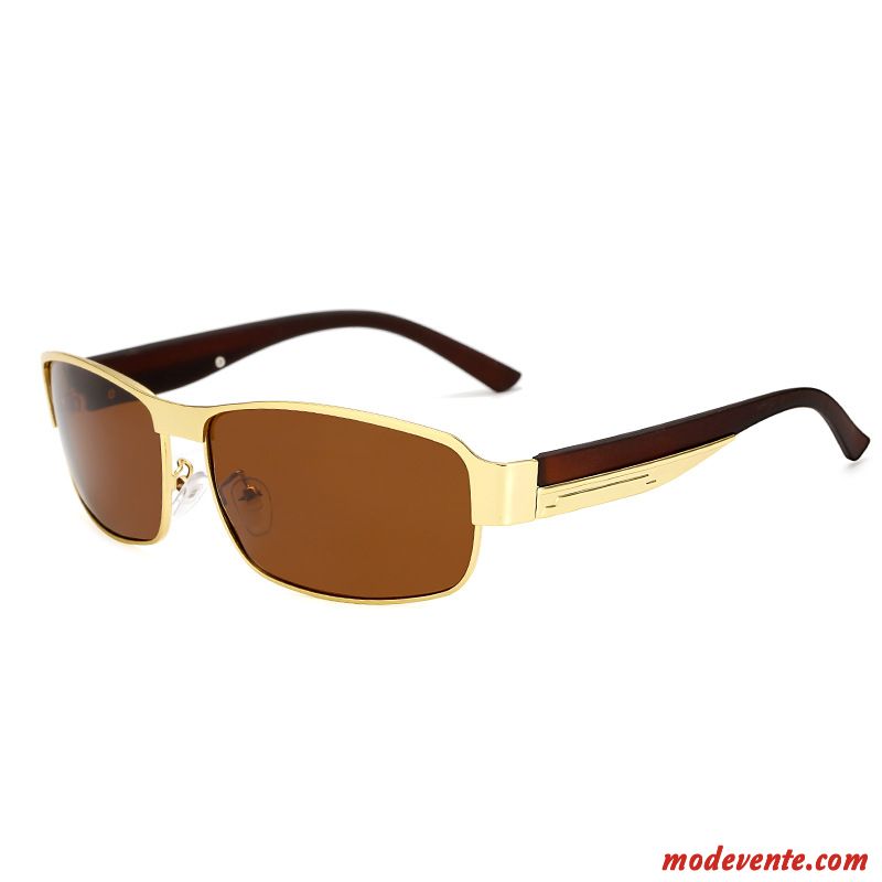 Lunettes De Soleil Homme Le Nouveau Conduire Chauffeur Visage Rond Myopie Tendance Or