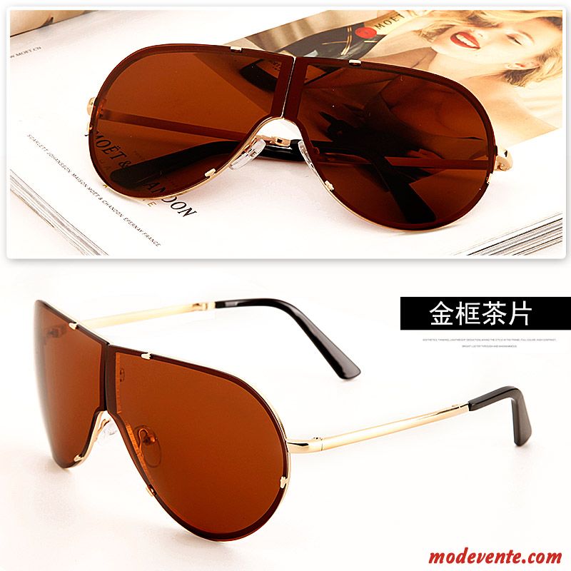 Lunettes De Soleil Homme Le Nouveau Tendance Femme Personnalité Gros Aviateur Or