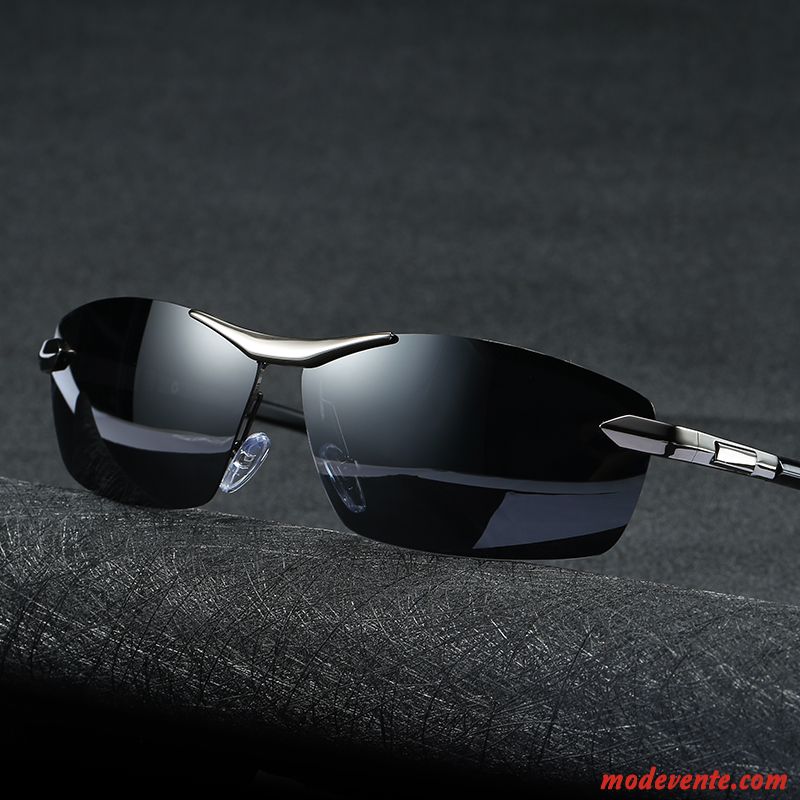 Lunettes De Soleil Homme Polarisant Conduire Femme Vision Nocturne Chauffeur Noir Gris