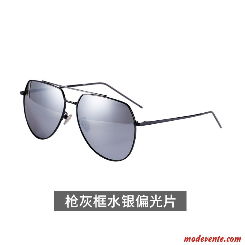 Lunettes De Soleil Homme Polarisant Le Nouveau Conduire Couleur Chauffeur Coloré Argent Gris