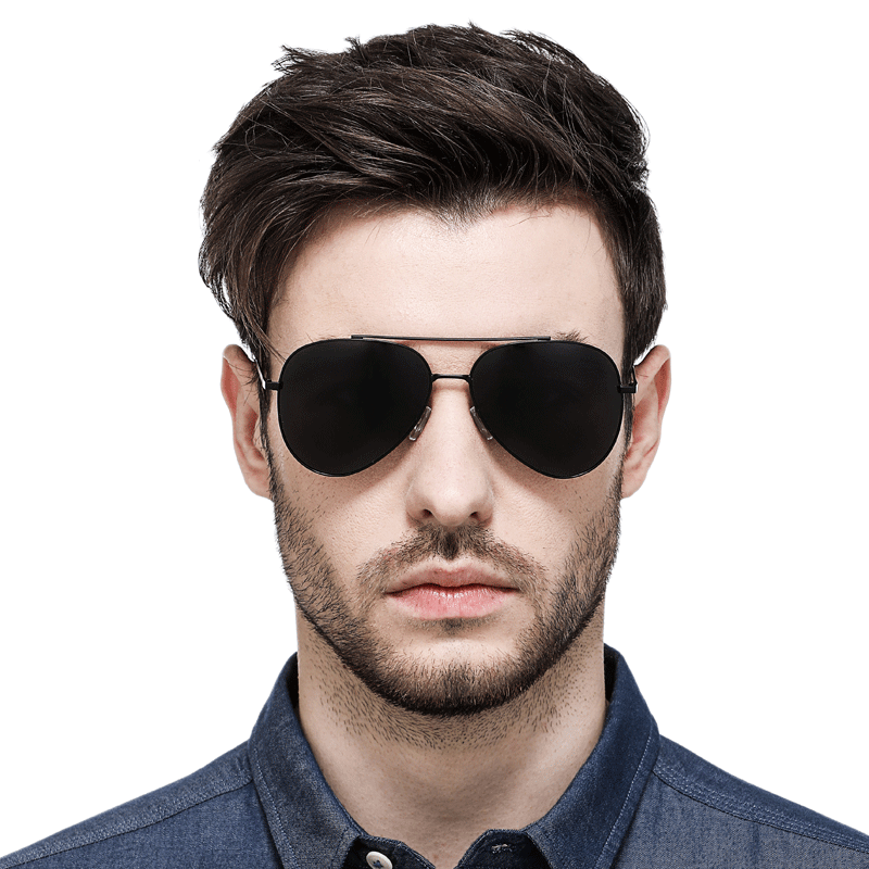 Lunettes De Soleil Homme Tendance Conduire Aviateur Chauffeur Le Nouveau Noir Gris