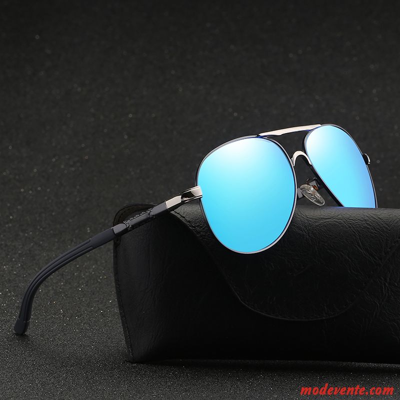 Lunettes De Soleil Homme Tendance Conduire Myopie Aviateur Femme Chauffeur Bleu Argent