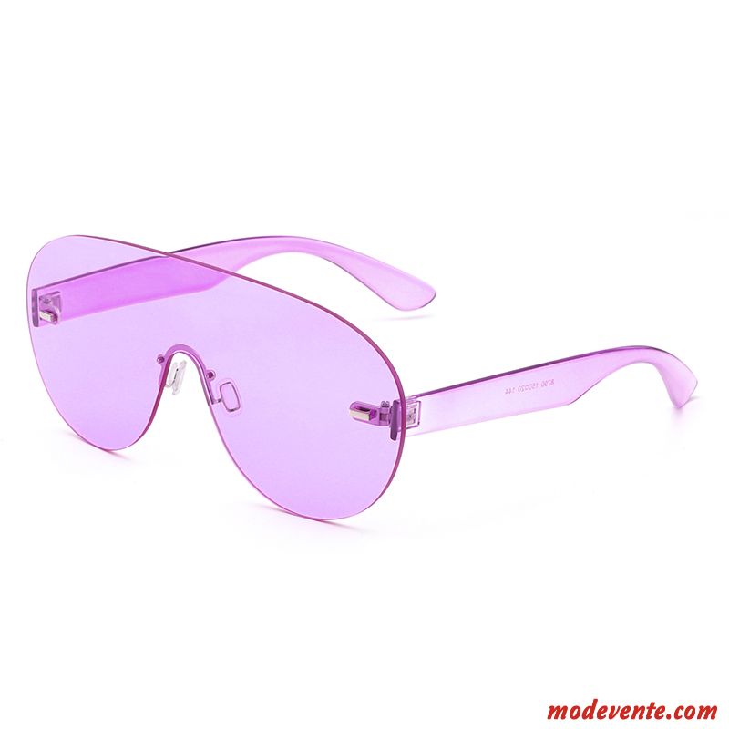 Lunettes De Soleil Homme Tendance Tir De Rue Gros Rétro Personnalité Femme Violet