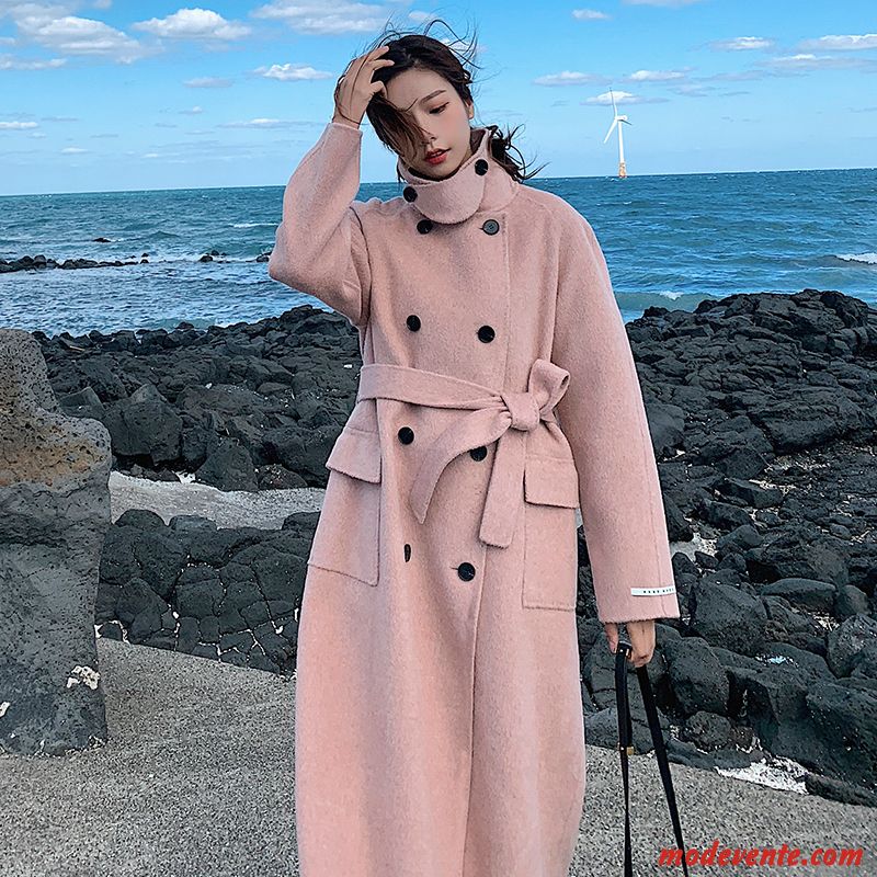 Manteau Femme Haute Qualité Manteau En Laine Rose