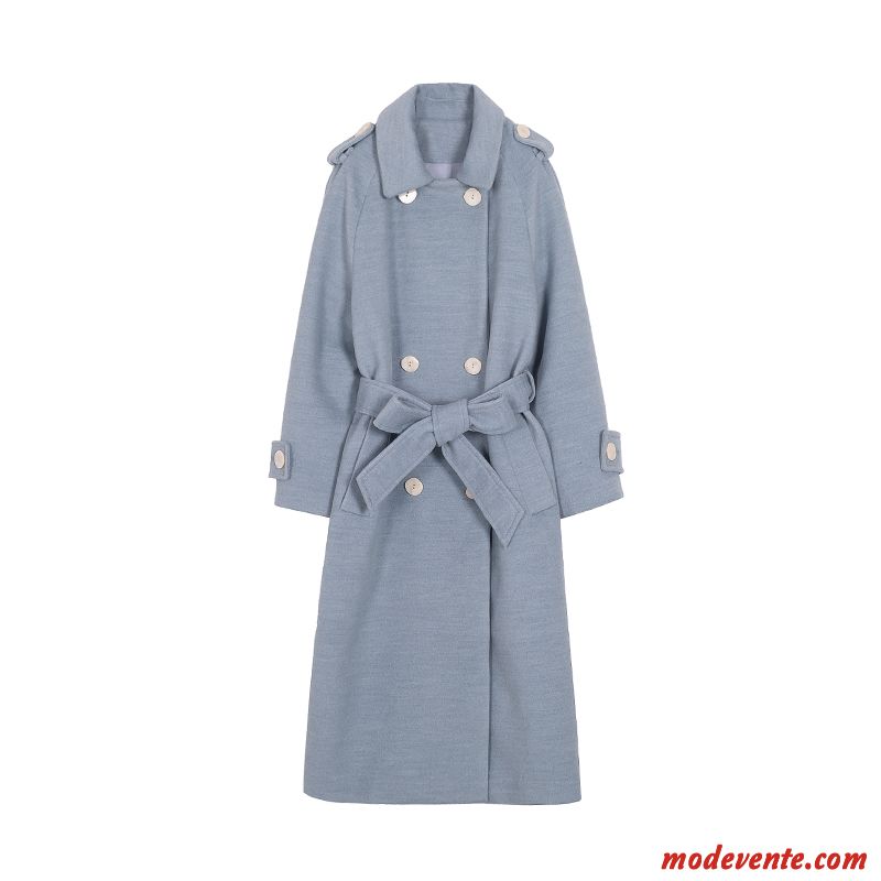 Manteau Femme Hiver Manteau En Laine Bleu