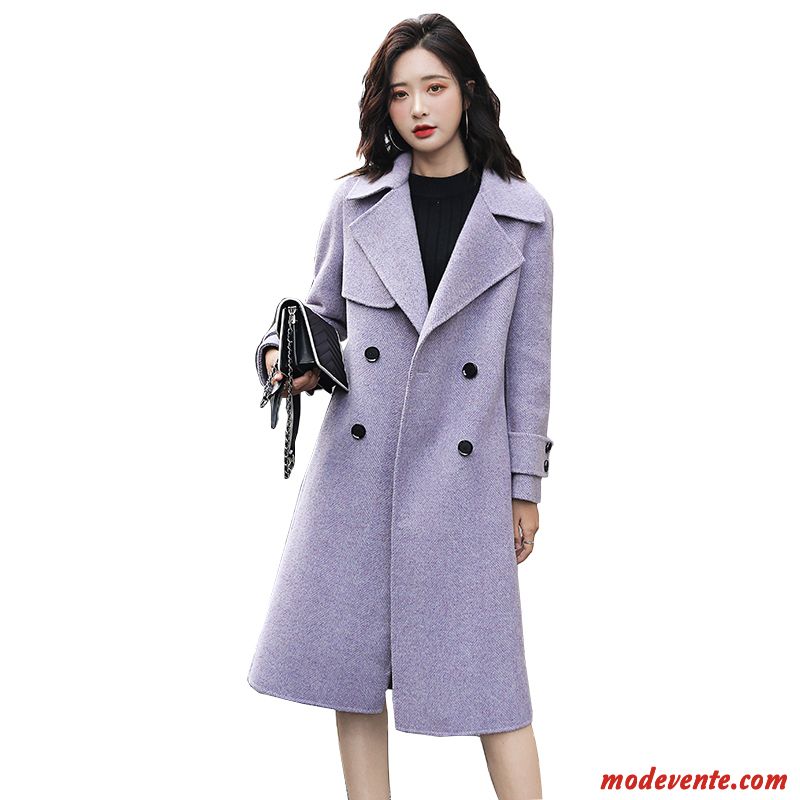 Manteau Femme Longues Chauds Tendance Tempérament L'automne Décontractée Violet