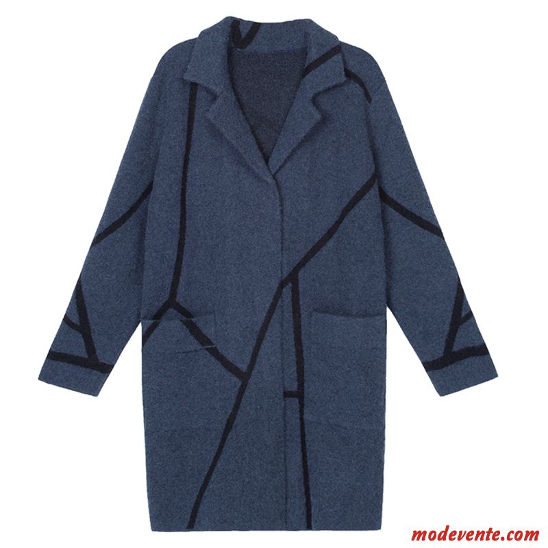 Manteau Femme Parka Hiver L'automne Épaissir Vêtements D'hiver Tendance Bleu